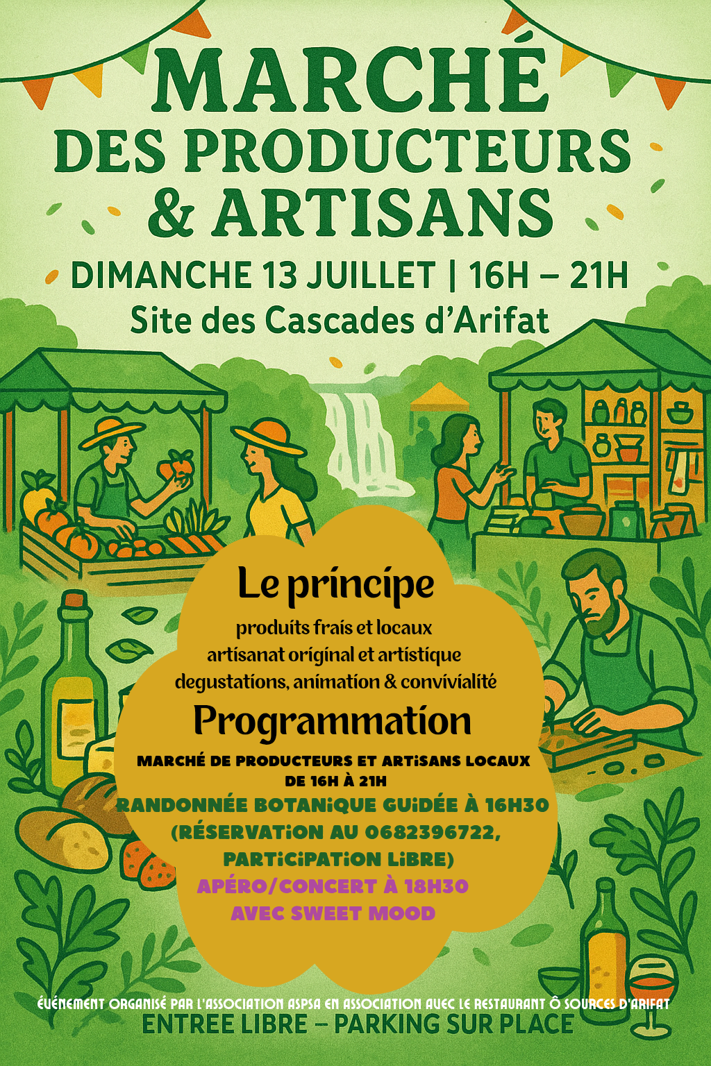 Marché des producteurs et des artisans, Cascades d'Arifat Tarn 81