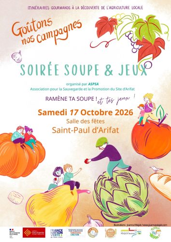 Soirée convivialité Ramène ta soupe et tes jeux de société ASPSA Arifat 81360